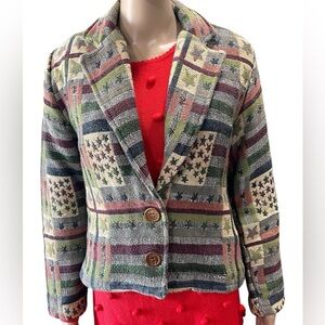 Vintage New identity tapestry southwestern patriotic cropped jacket-MP